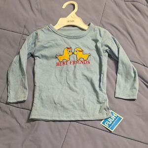 Kids Long Sleeve 'Best Friends' Tee - Light Blue